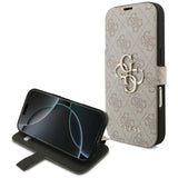 Husă pentru iPhone 17 Pro Max / iPhone 18 Pro Max, Guess Book 4G Metal Logo, Roz
