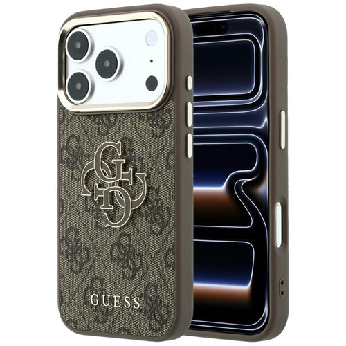 Husă pentru iPhone 17 Pro Max / iPhone 18 Pro Max, Guess Hardcase 4G Big Resin Logo, Maro