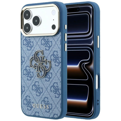 Husă pentru iPhone 17 Pro / iPhone 18 Pro, Guess Hardcase 4G Big Resin Logo, Albastră