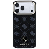 Husă pentru iPhone 17 Pro / iPhone 18 Pro, Guess Peony 4G Small Logo MagSafe, Neagră