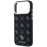 Husă pentru iPhone 17 Pro Max / iPhone 18 Pro Max, Guess Peony 4G Small Logo MagSafe, Neagră