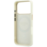 Husă pentru iPhone 17 Pro / iPhone 18 Pro, Guess Peony 4G Small Logo MagSafe, Bej