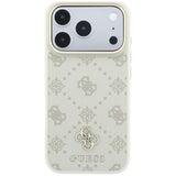 Husă pentru iPhone 17 Pro / iPhone 18 Pro, Guess Peony 4G Small Logo MagSafe, Bej