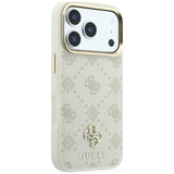 Husă pentru iPhone 17 Pro Max / iPhone 18 Pro Max, Guess Peony 4G Small Logo MagSafe, Bej