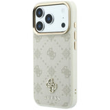 Husă pentru iPhone 17 Pro Max / iPhone 18 Pro Max, Guess Peony 4G Small Logo MagSafe, Bej