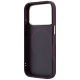 Husă pentru iPhone 17 Pro Max / iPhone 18 Pro Max, Guess Saffiano Peony & Ring MagSafe, Bordo