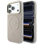 Husă pentru iPhone 17 Pro / iPhone 18 Pro, Guess Saffiano Peony & Ring MagSafe, Roz