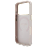 Husă pentru iPhone 17 Pro Max / iPhone 18 Pro Max, Guess Saffiano Peony & Ring MagSafe, Roz
