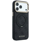 Husă pentru iPhone 17 Pro / iPhone 18 Pro, Guess Ring Stand Classic Logo MagSafe, Neagră