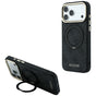 Husă pentru iPhone 17 Pro / iPhone 18 Pro, Guess Ring Stand Classic Logo MagSafe, Neagră