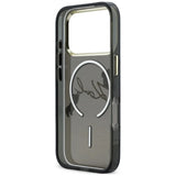Husă pentru iPhone 18 Pro, Karl Lagerfeld IML Choupette and Karl Script Logo MagSafe, Neagră