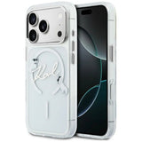 Husa pentru iPhone 17 Pro / iPhone 18 Pro, Karl Lagerfeld IML Choupette and Karl Script Logo MagSafe, Transparentă