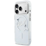 Husă pentru iPhone 17 Pro Max / iPhone 18 Pro Max, Karl Lagerfeld IML Choupette and Karl Script Logo MagSafe, Transparentă