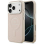 Husă pentru iPhone 17 Pro / iPhone 18 Pro, Karl Lagerfeld Leather Ring Karl RSG Logo MagSafe, Roz