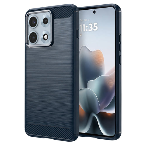 Husă pentru Motorola Edge 70 Max, Techsuit Carbon Silicone, Albastră