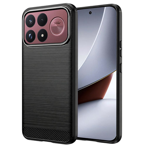 Husă pentru Xiaomi Poco F9 Ultra, Techsuit Carbon Silicone, Neagră