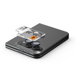 Folie protectie camera pentru iPhone Duo, Spigen Optik.tR EZ Fit Pro, set 2 bucati, Neagra