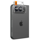 Folie protectie camera pentru iPhone Duo, Spigen Optik.tR EZ Fit Pro, set 2 bucati, Neagra
