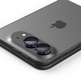 Folie protectie camera pentru iPhone Duo, Spigen Optik.tR EZ Fit Pro, set 2 bucati, Neagra