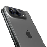 Folie protectie camera pentru iPhone Duo, Spigen Optik.tR EZ Fit Pro, set 2 bucati, Neagra