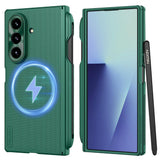 Husă pentru Samsung Galaxy Z Fold7, Nillkin Super Frosted Shield Fold Magnetic Pen Holder, Verde