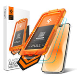 Folie telefon pentru iPhone 17 Pro Max / iPhone 18 Pro Max, Spigen Glas.tR AlignMaster, set 2 bucăți, Transparentă