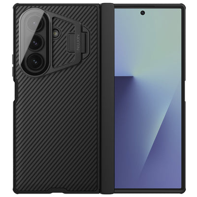 Husă pentru Samsung Galaxy Z Fold7, Nillkin CamShield Pro Magnetic, cu capac lentilă transparent, Neagră