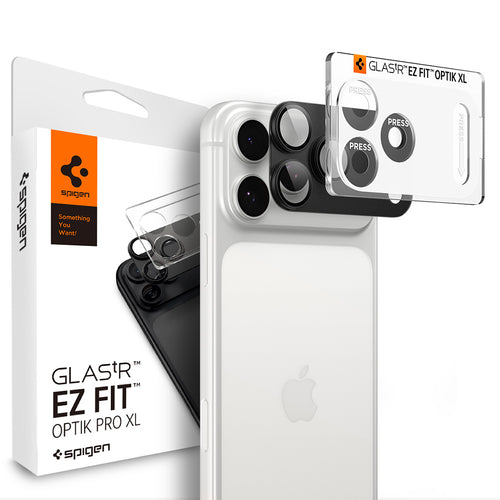 Folie protectie camera pentru iPhone 18 Pro, Spigen Optik.tR EZ Fit Pro XL, Gri închis