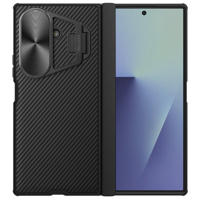 Husă pentru Samsung Galaxy Z Fold7, Nillkin CamShield Prop Magnetic, capac metalic obiectiv, Neagră