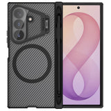 Husă pentru Samsung Galaxy Z Fold8 Ultra, Nillkin CamShield Pro Magnetic, cu capac obiectiv și suport S Pen, Neagră transparentă