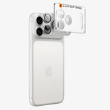 Folie pentru camera iPhone 18 Pro Max, Spigen Optik.tR EZ Fit Pro XL, Argintie