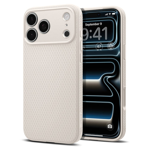 Husă pentru iPhone 17 Pro / iPhone 18 Pro, Spigen Liquid Air, Natural Titanium