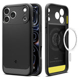 Husă pentru iPhone 17 Pro Max / iPhone 18 Pro Max, Spigen Rugged Armor MagSafe, Neagră mată
