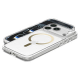 Husă pentru iPhone 17 Pro Max / iPhone 18 Pro Max, Spigen Ultra Hybrid MagSafe, Transparentă / Aurie