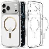 Husă pentru iPhone 17 Pro Max / iPhone 18 Pro Max, Spigen Ultra Hybrid MagSafe, Transparentă / Aurie
