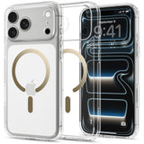 Husă pentru iPhone 17 Pro Max / iPhone 18 Pro Max, Spigen Ultra Hybrid MagSafe, Transparentă / Aurie