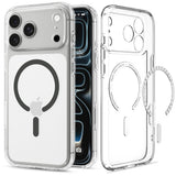Husă pentru iPhone 17 Pro Max / iPhone 18 Pro Max, Spigen Ultra Hybrid MagSafe, Transparentă / Gri