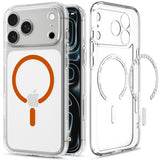 Husă pentru iPhone 17 Pro Max / iPhone 18 Pro Max, Spigen Ultra Hybrid MagSafe, Transparentă / Portocalie