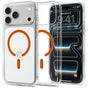 Husă pentru iPhone 17 Pro Max / iPhone 18 Pro Max, Spigen Ultra Hybrid MagSafe, Transparentă / Portocalie