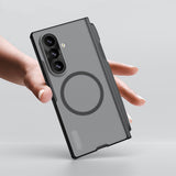 Husă pentru Samsung Galaxy Z Fold8 Ultra, Nillkin Super Frosted Shield Fold Magnetic Pen Holder, Transparentă Neagră