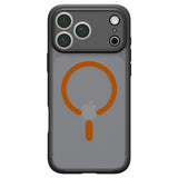 Husă pentru iPhone 17 Pro Max / iPhone 18 Pro Max, Spigen Ultra Hybrid MagSafe, Gri fumuriu cu portocaliu