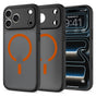 Husă pentru iPhone 17 Pro Max / iPhone 18 Pro Max, Spigen Ultra Hybrid MagSafe, Gri fumuriu cu portocaliu