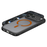 Husă pentru iPhone 17 Pro Max / iPhone 18 Pro Max, Spigen Ultra Hybrid MagSafe, Gri fumuriu cu portocaliu