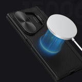 Husă pentru Samsung Galaxy Z Fold7, Nillkin CamShield Prop Magnetic, cu capac metalic obiectiv și suport S Pen, Neagră