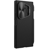 Husă pentru Samsung Galaxy Z Fold7, Nillkin CamShield Prop Magnetic, cu capac metalic obiectiv și suport S Pen, Neagră