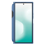 Husă pentru Samsung Galaxy Z Fold7, Nillkin Super Frosted Shield Fold Magnetic Pen Holder, Albastră