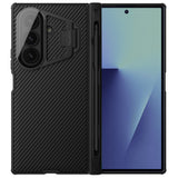 Husă pentru Samsung Galaxy Z Fold7, Nillkin CamShield Prop, cu capac obiectiv transparent și S Pen, Neagră