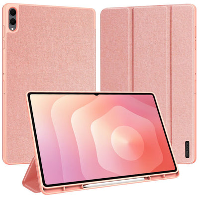 Husă tabletă pentru Samsung Galaxy Tab S12 Ultra / S11 Ultra, Dux Ducis Domo Series cu suport S Pen, Roz