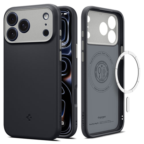 Husă pentru iPhone 17 Pro / iPhone 18 Pro, Spigen Caseology Nano Pop MagSafe, Neagră