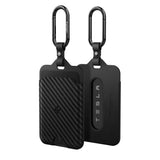 Husa cheie auto Spigen Card Holder, 2 buc, pana la 2 carduri, design slim, cu carabina, Neagra